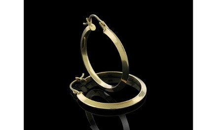 14kt Solid Gold 16mm Knife Edge Hoop