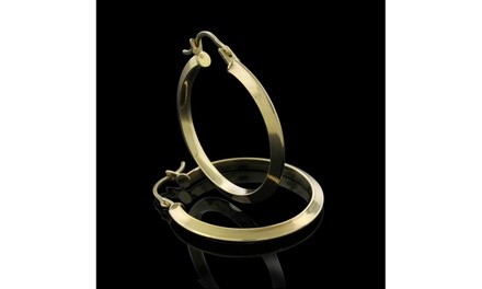 14kt Solid Gold 20mm Hi-Polish Knife Edge Hoop