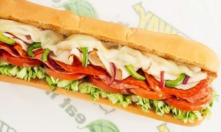 Sub Sandwiches and More at Subway (Up to 50% Off). Four Options Available.