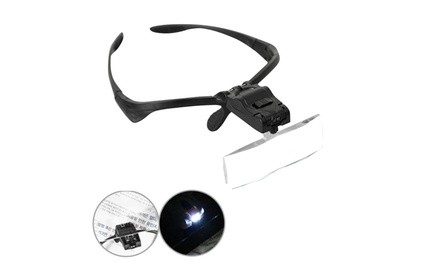 Professional Jeweler's Lighted Magnifier Visor- 5 Lenses