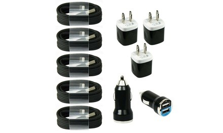 5x Fast USB Cables Wall & Car Chargers for iPhone 11 XS XR X Plus 8 7s 7 6s 6