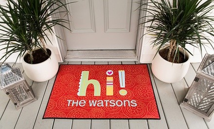 Medium or Large Personalized Color Door Mat from Qualtry (Up to 58% Off)