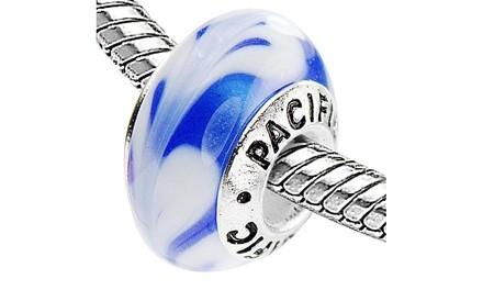 Sterling Silver 'Chillin' Out' Murano-style Glass Bead