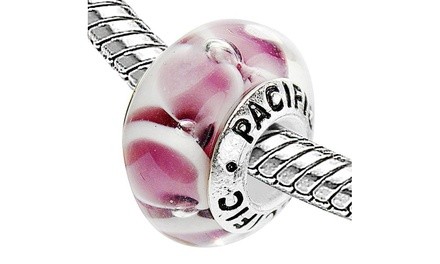 Sterling Silver 'Do You Lilac It?' Murano-style Glass Bead