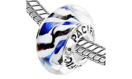 Sterling Silver 'Dance all Night!' Murano-style Glass Bead