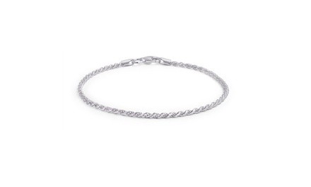 Italian Made Solid Sterling Silver Rope Bracelet