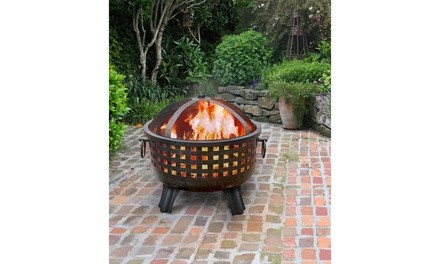 Garden Lights Outdoor Fire Pit in Black and Antique Bronze