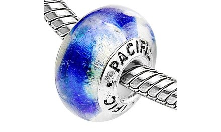 Sterling Silver 'Baby Baluga' Murano-style Glass Bead