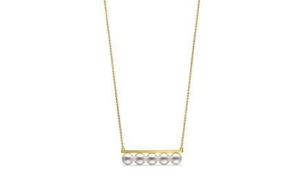 White Freshwater Pearl Bar Necklace