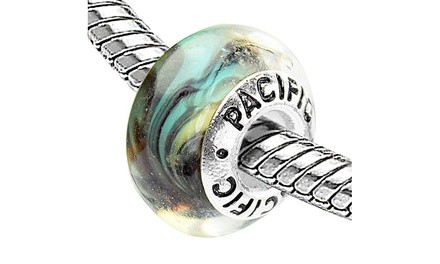 Sterling Silver 'Smokin' Hot' Murano-style Glass Bead