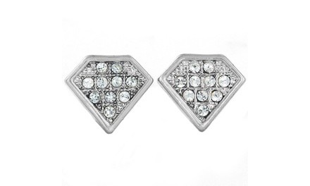 Micro Pave Crystal Stud Post Earrings