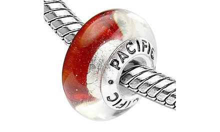 Sterling Silver 'Lollipop' Murano Style Glass Bead