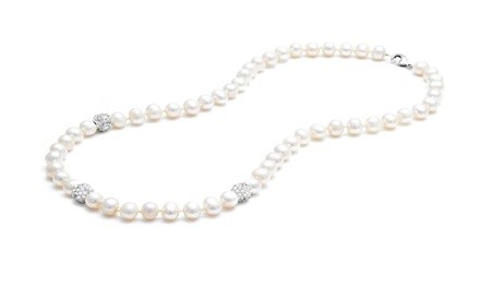 Genuine Freshwater Pearl and Swarovski Crystal Necklace