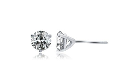 1.50 Cttw Round Diamond Stud Earring in 14K Gold - MARSTUDRD150