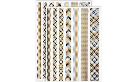 Temporary Metallic Tattoos Sticker (Set of 3 Sheets)