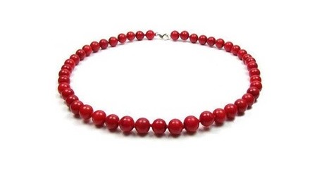 Genuine Red Coral Bead Necklace