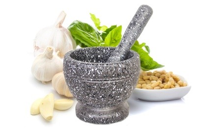 Marble-Look Mortar & Pestle Set