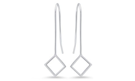 Sterling Silver Open Charm Drop Earrings