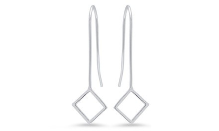 Sterling Silver Open Charm Drop Earrings