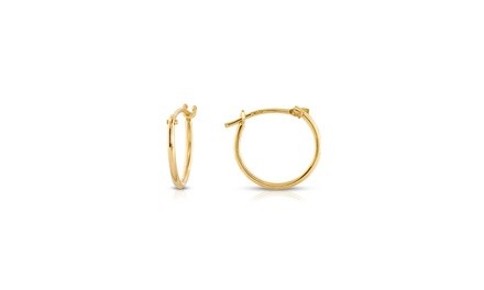 Solid 14k Yellow Gold 12mm French Lock Hoops