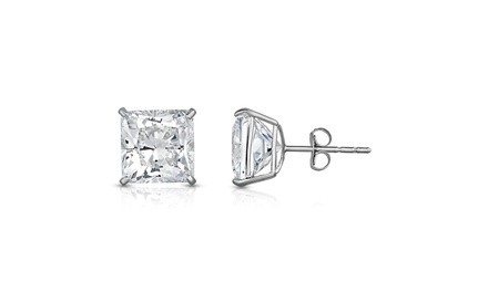 4.00 CTTW Swarovski Elements Crystal Princess Cut Studs