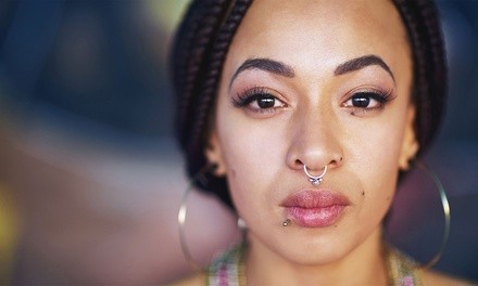 Ear Piercing with Starter Ring Set, or Eyebrow, Belly, Nose, or Nipple Piercing at Goddess Brows (Up to 20% Off)