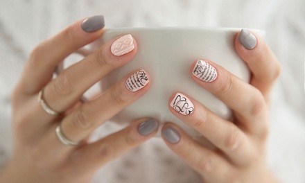 Shellac and Classic Mani-Pedi at Waves Salon of Smithtown (Up to 42% Off). Three Options Available.