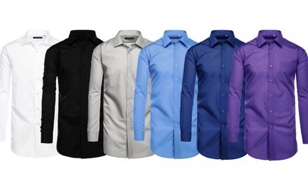 Verno Men's Classic Fit Long-Sleeve Dress Shirts