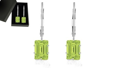 2.00 CTTW Genuine Peridot Gemstone Leverback Earrings