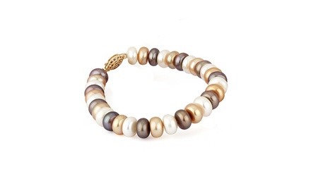 Sterling Silver Round Pearl Bracelet