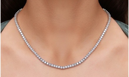 32.00 CTTW Choker Tennis Necklace Made With Cubic Zirconia Stones