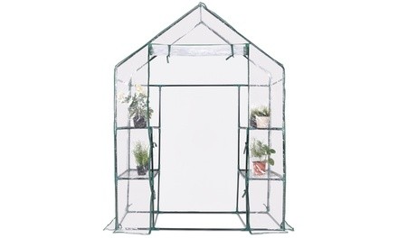 Costway Portable Mini Walk In Outdoor 3 Tier 6 Shelves Greenhouse