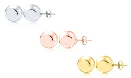 Large 12MM Sterling Silver Ball Stud Earrings