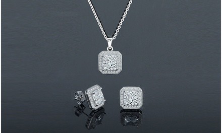 Swarovski Elements Princess Pendant and Earrings Set (2 Pack) 