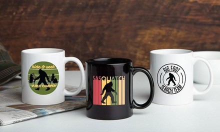 One, Two, Three, Five or 10 Personalized Big Foot Mugs from Qualtry (Up to 80% Off)