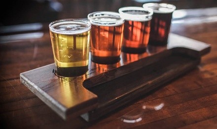 One or Two Flights of Four Beers or Wine at Wooden Cask Brewing Company (Up to 18% Off)