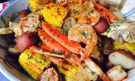 Seafood boil with snow crab for two and optional bottle of House Red or White Wine at Nantucket Shrimp Shack 