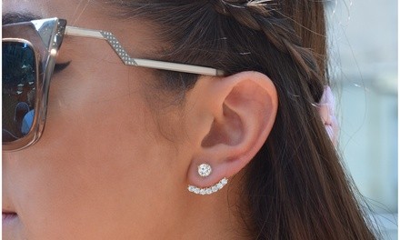 Solitaire Hook Earring Jackets in Sterling Silver 