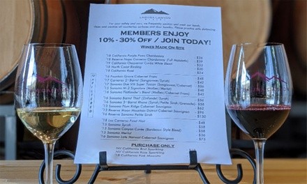 Two $30 Wine Tasting Cards and Two 16 oz Crystal Logo Wine Glass at Laguna Canyon Winery (Up to 38% Off)