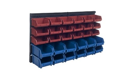 Stalwart 30 Bin Wall Mounted Parts Rack