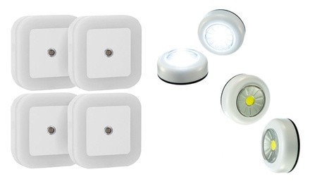 8-Piece LED Sensor Plug-in and COB Push Light Set 