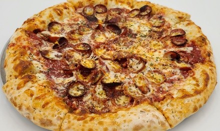 Food and Drink for Takeout or Dine-In at Crafters Pizza and Drafthouse (Up to 42% Off). Two Options Available.