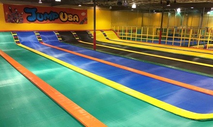 $14 for 1.5-Hour Jumping Session with Ninja Warrior and Sports Pass for One at Jump USA ($28 Value)