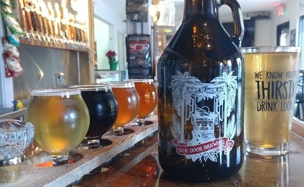 Flights with Pint and Growler Glasses at Side Door Brewing Company (Up to 47% Off). Three Options Available.