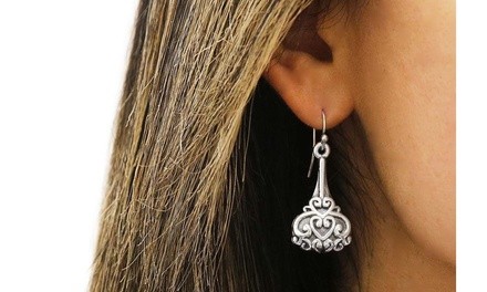 Oxidized Sterling Silver Handcrafted Drop Earrings