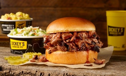 Food and Drink for Takeout or Dine-In if Available at Dickey's Barbecue Pit (Up to 40% Off). 2 Options Available