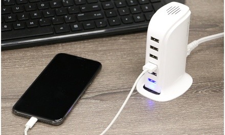 Xtreme Cables 6-Port USB Desktop Charge Tower