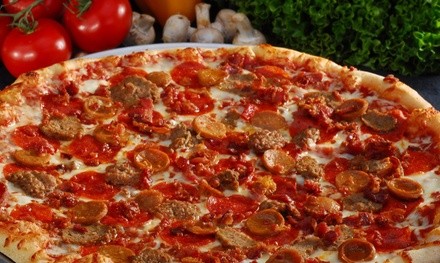 Dine In or Carry Out Pizza at Sam & Louie's (Up to 21% Off). Two Options Available.