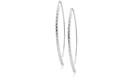 Italian Sterling Silver Bar Drop Threader Earrings