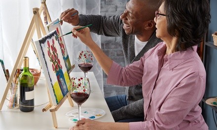 Wine and Canvas or Cookie and Canvas Admission for One, Two, or Four at Wine and Canvas (Up to 54% Off)